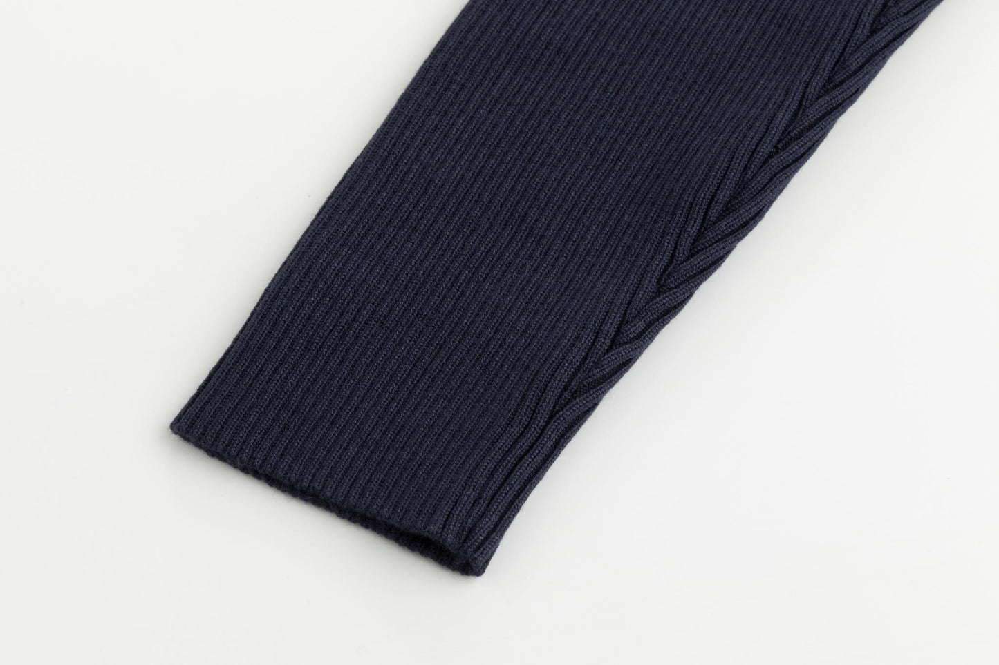 Blue Knit Mock Neck Top