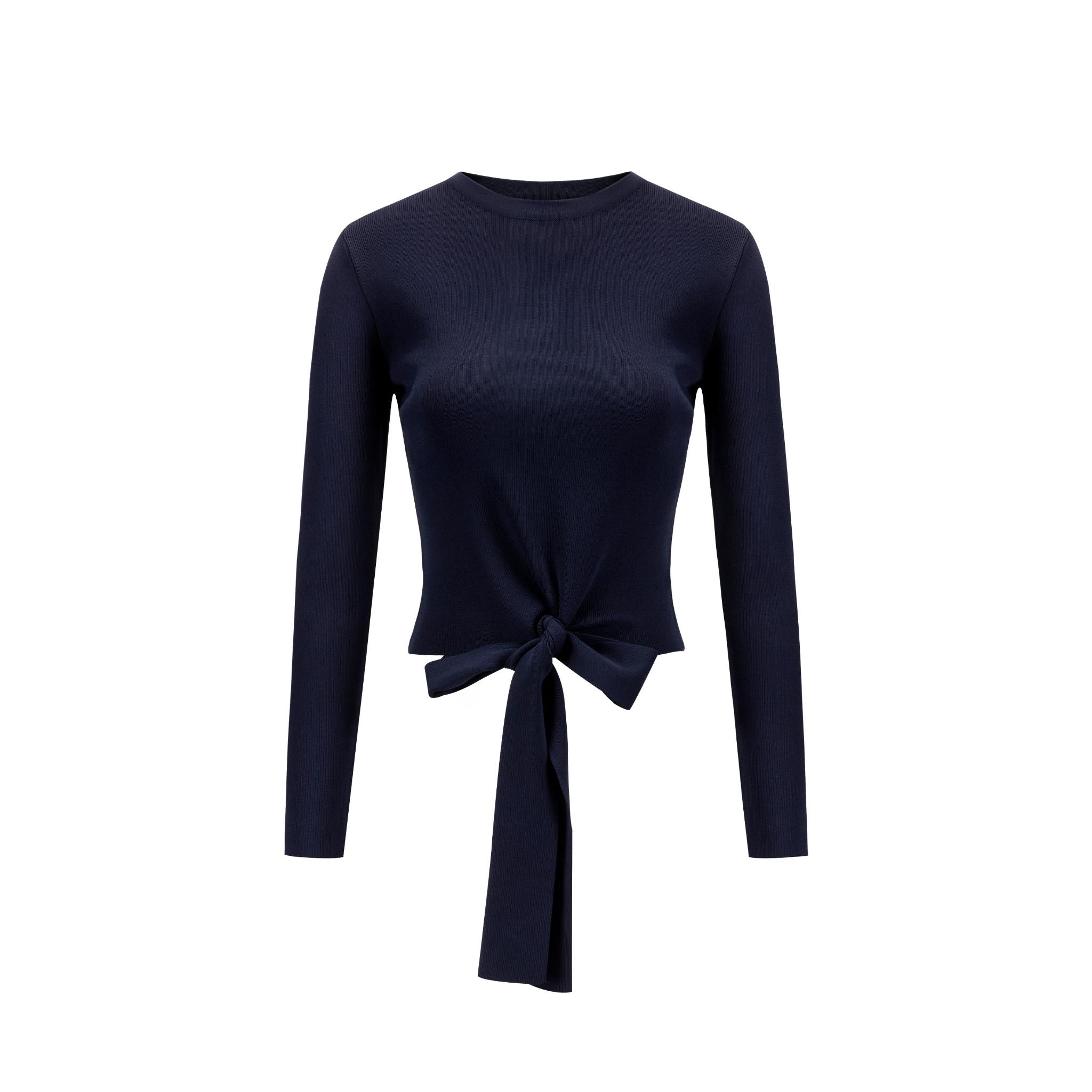 Blue Polish Knit Tie Top