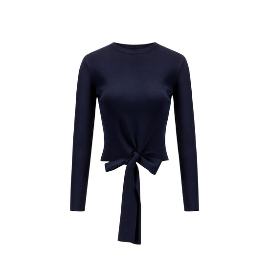 Blue Polish Knit Tie Top