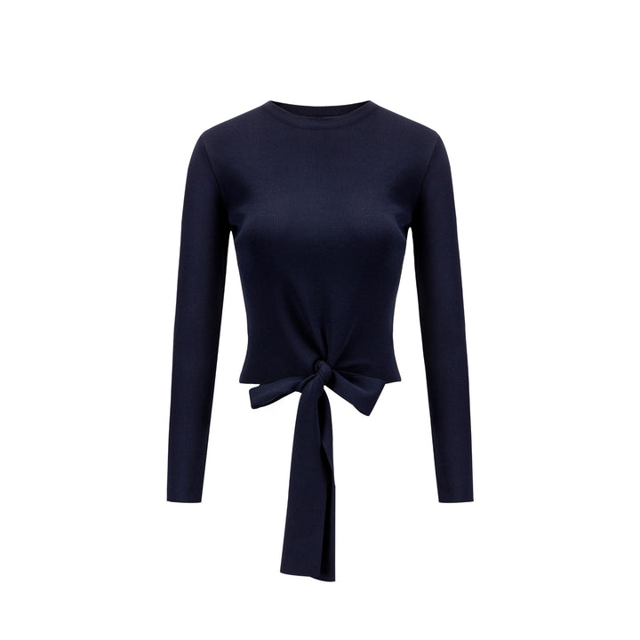 Blue Polish Knit Tie Top