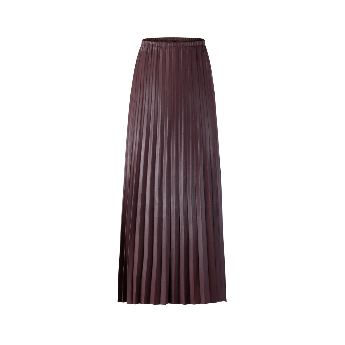 Leather Burgundy Pleated Skirt