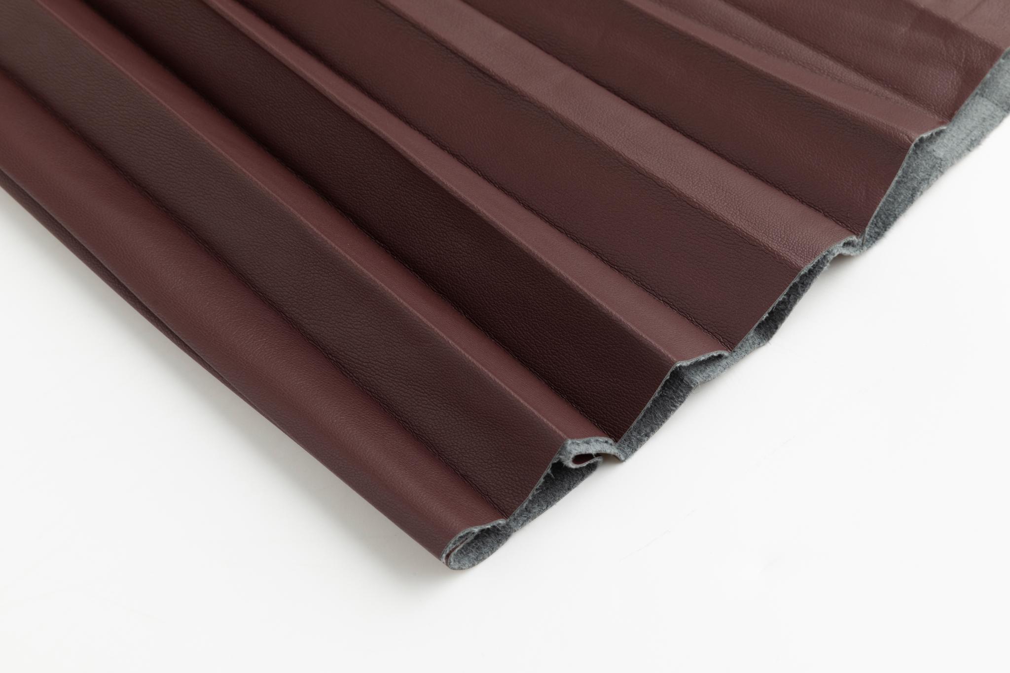 Leather Burgundy Pleated Skirt