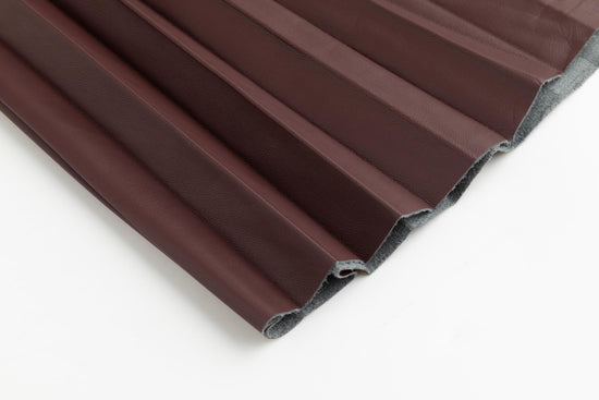 Leather Burgundy Pleated Skirt