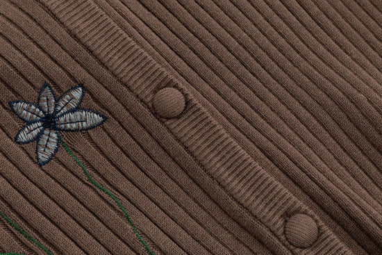 Brown Embroidered Top