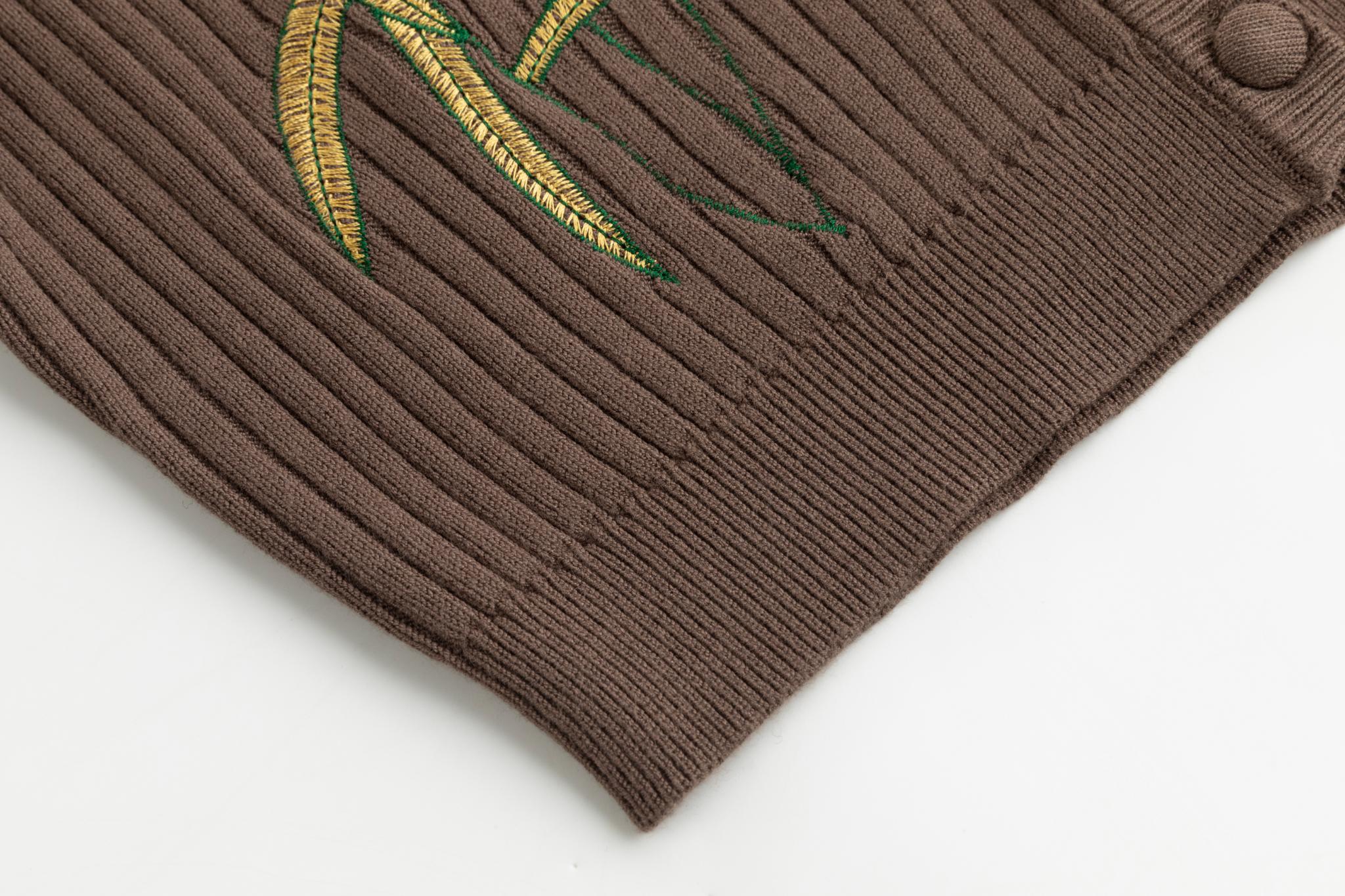 Brown Embroidered Top