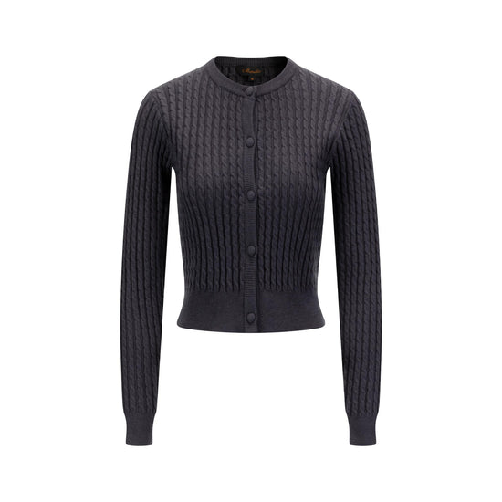 Grey Cable Knit Cardigan