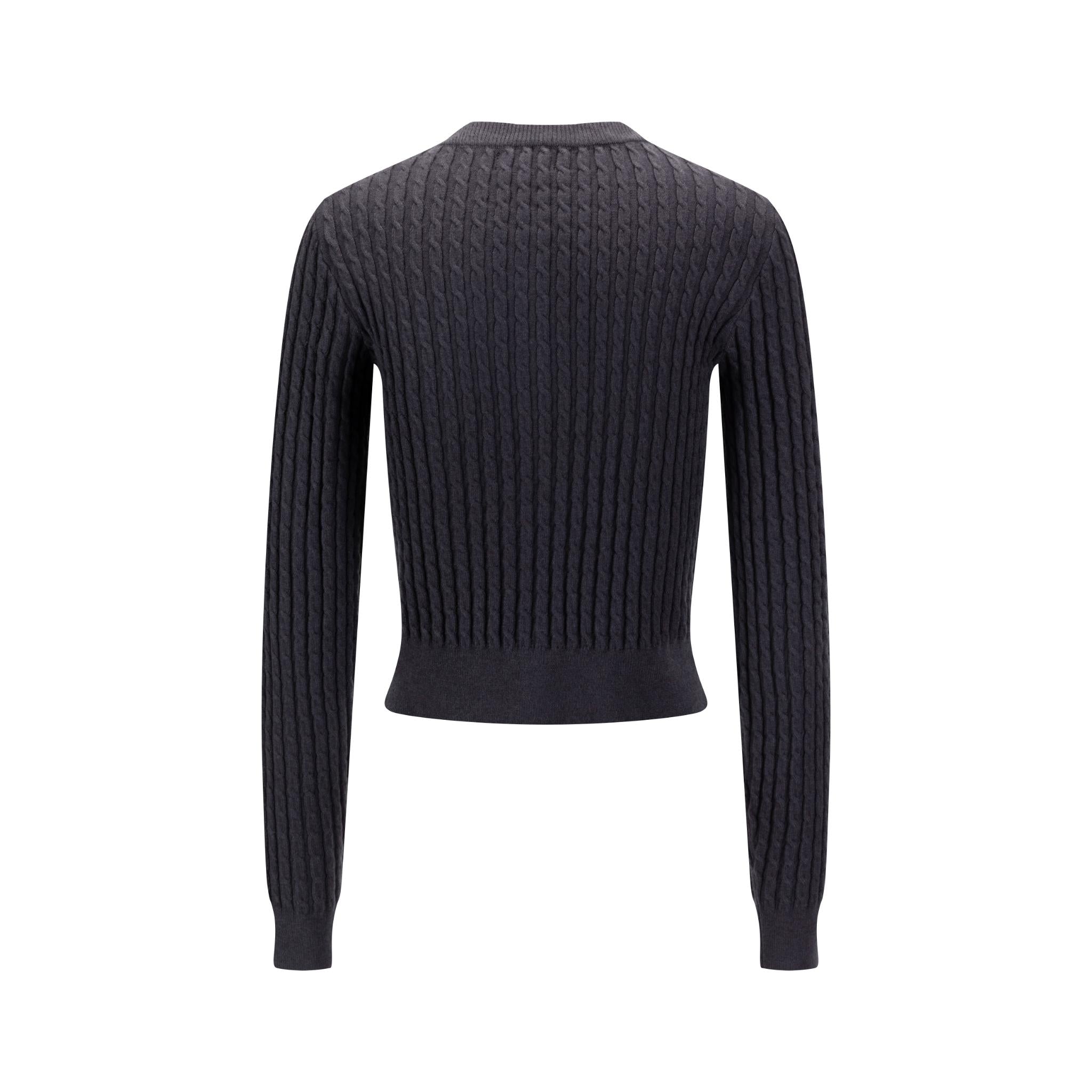 Grey Cable Knit Cardigan