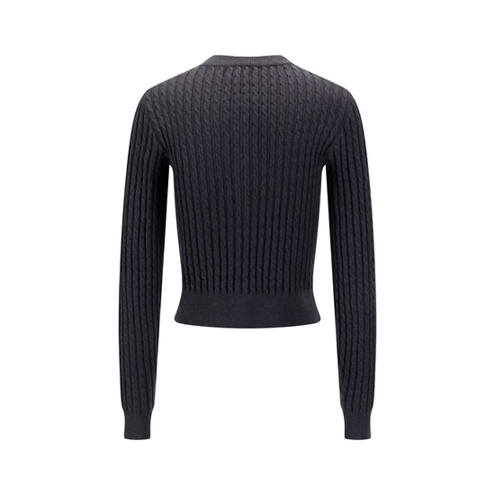 Grey Cable Knit Cardigan