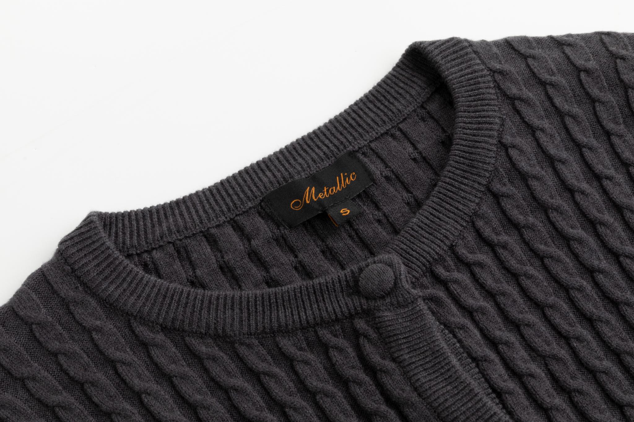 Grey Cable Knit Cardigan