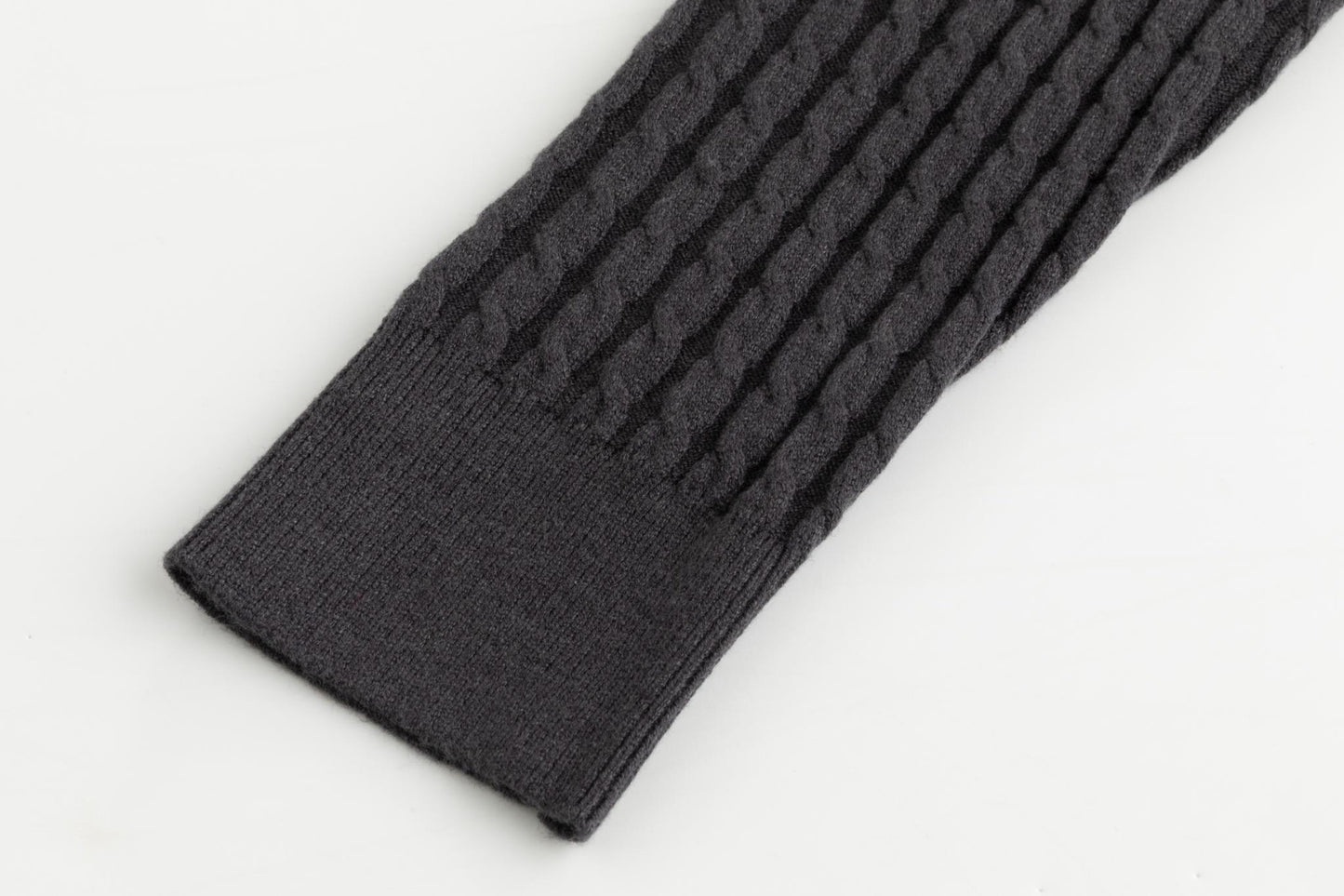 Grey Cable Knit Cardigan