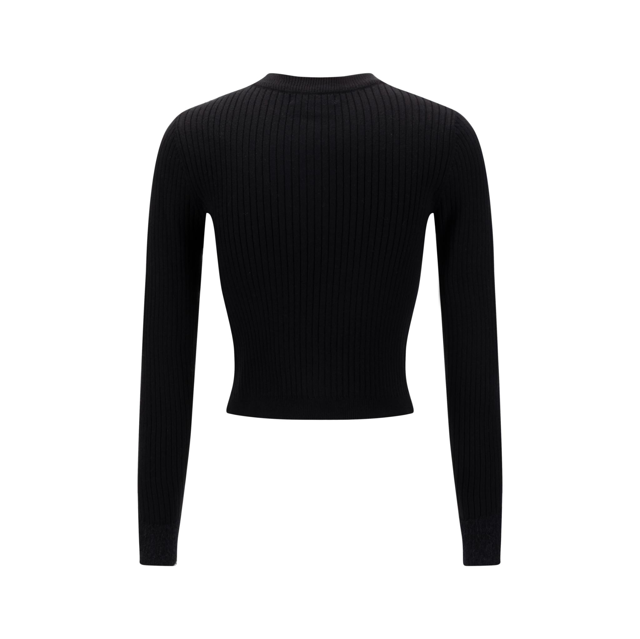 Black Mini Floral Embroidered Cardigan