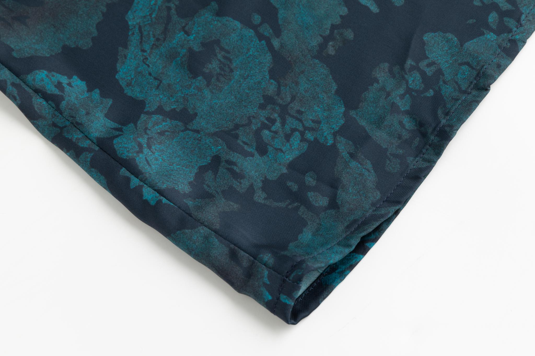Teal Floral Dress With Solid Cardigan