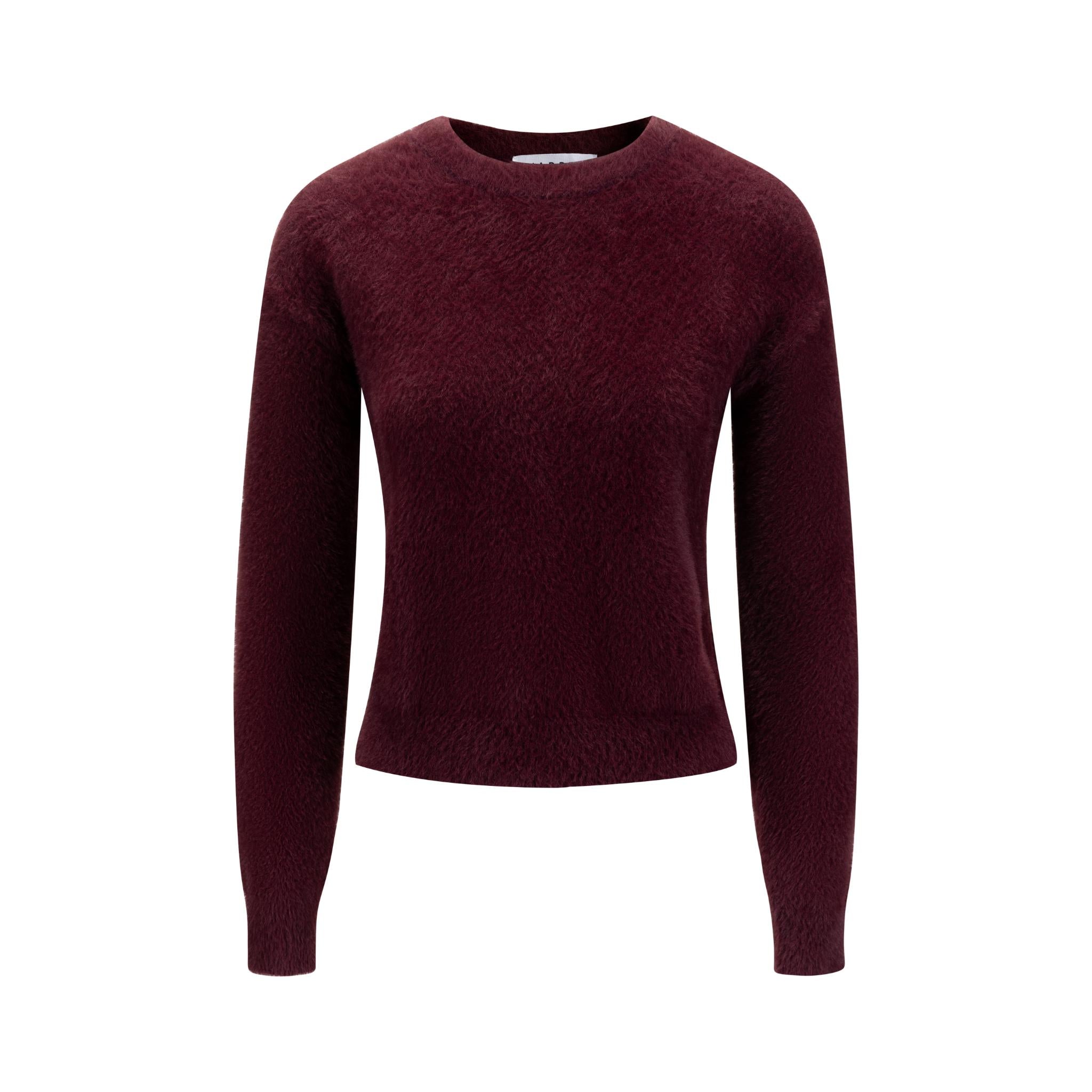 Burgundy Fuzz Knit Top