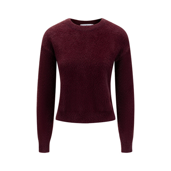 Burgundy Fuzz Knit Top