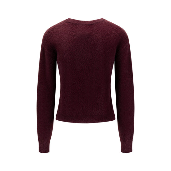 Burgundy Fuzz Knit Top