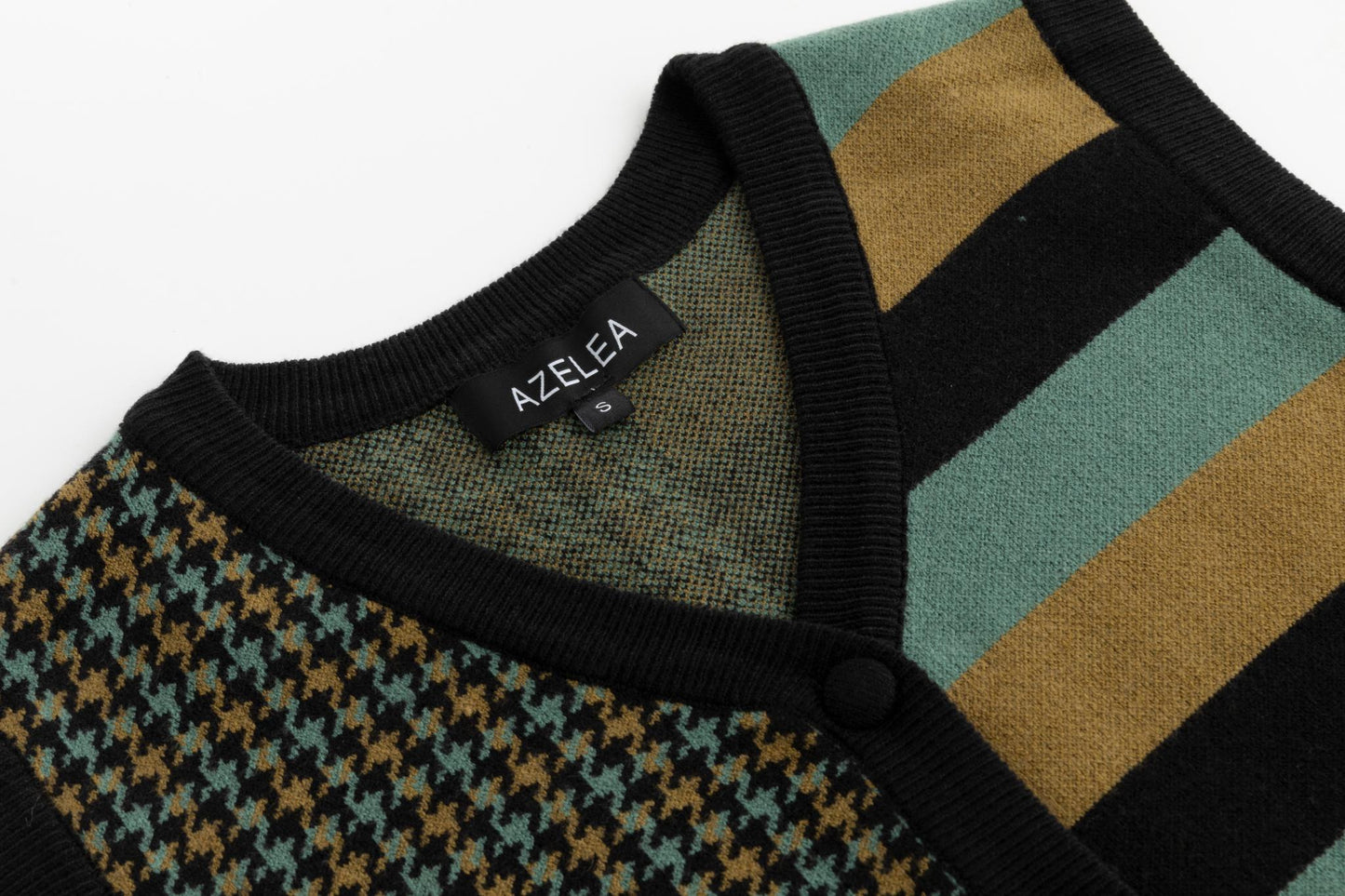 Black Green And Brown Knit Vest
