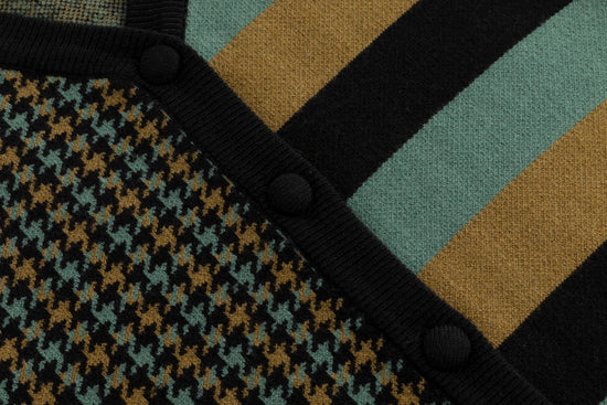 Black Green And Brown Knit Vest