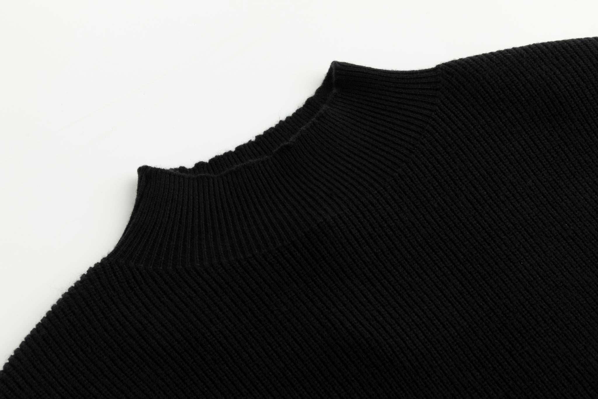 Black Knit With Floral Embroidered Sweater