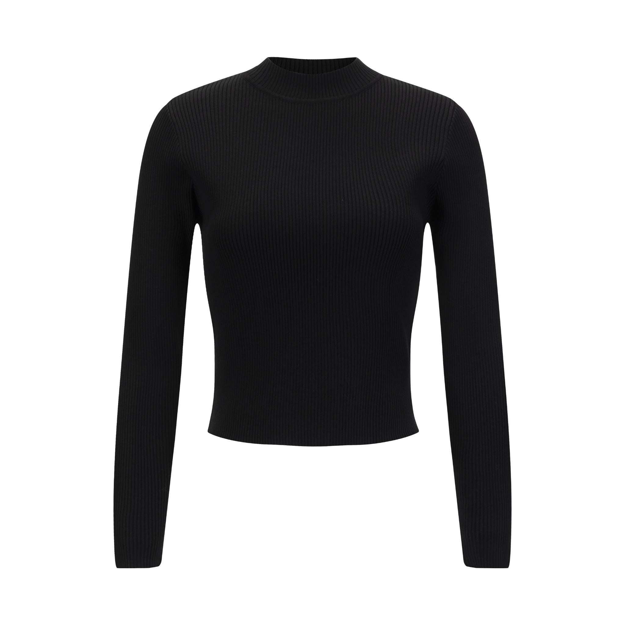 Black Ribbed Turtle Neck Sweater