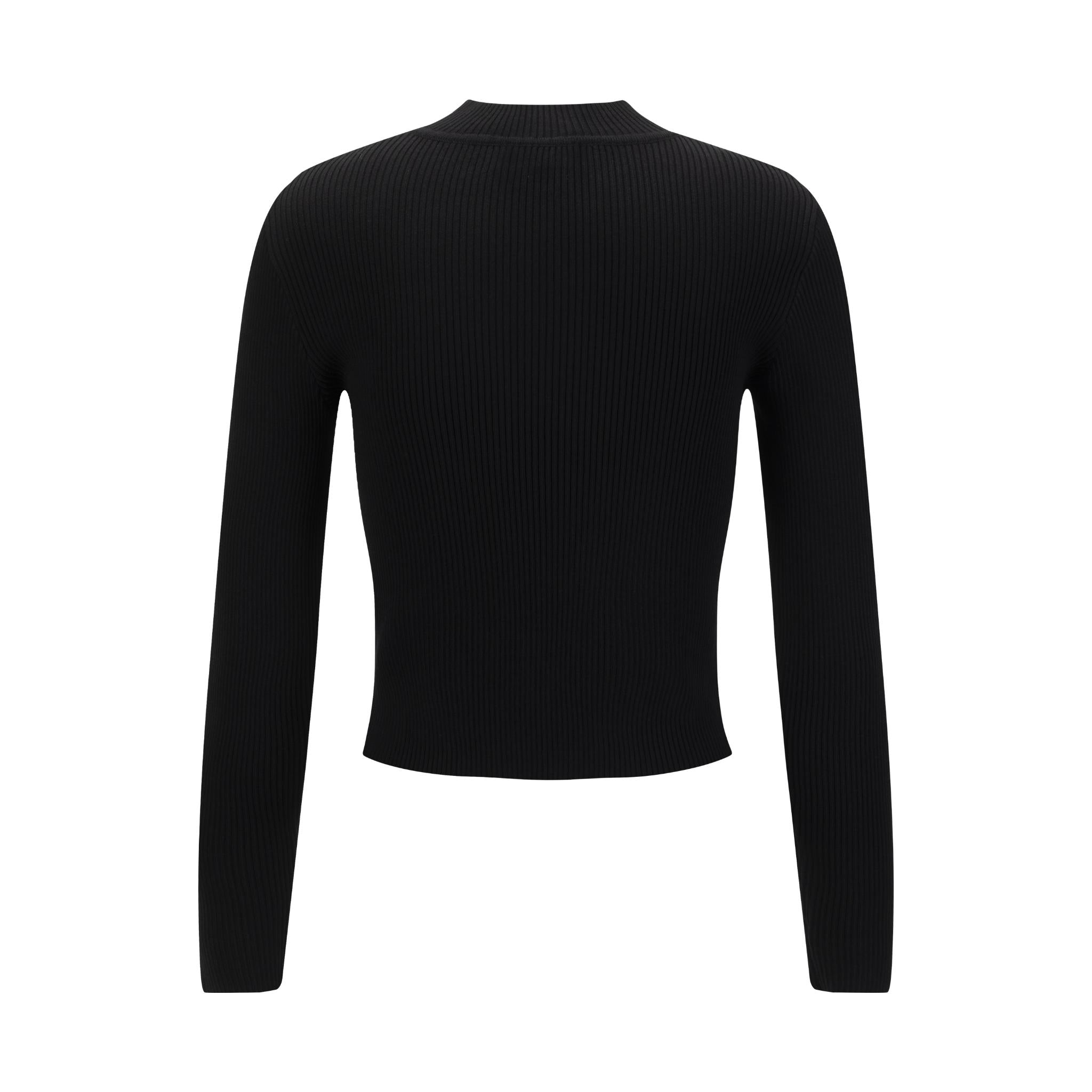 Black Ribbed Turtle Neck Sweater