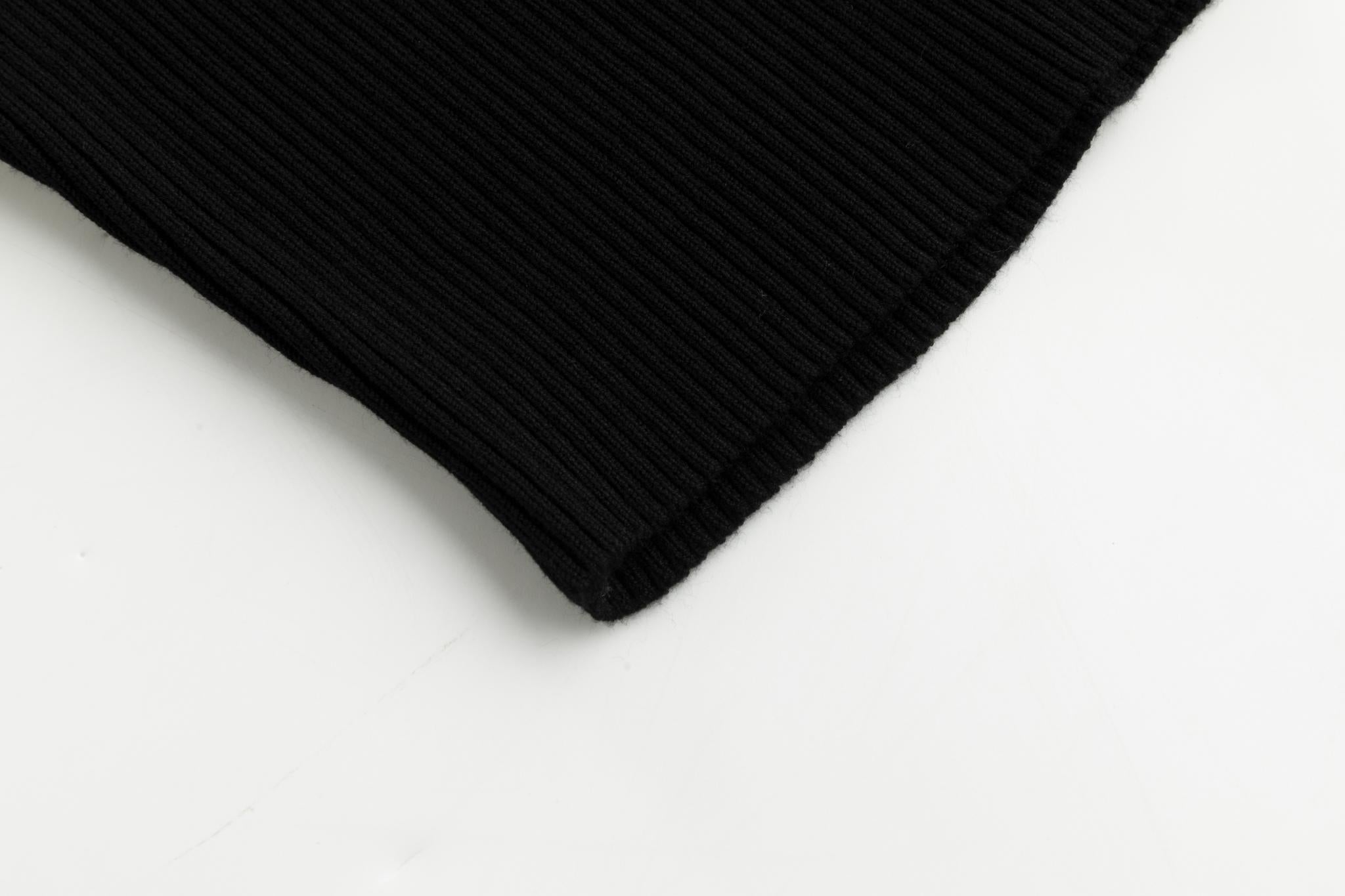 Black Ribbed Turtle Neck Sweater
