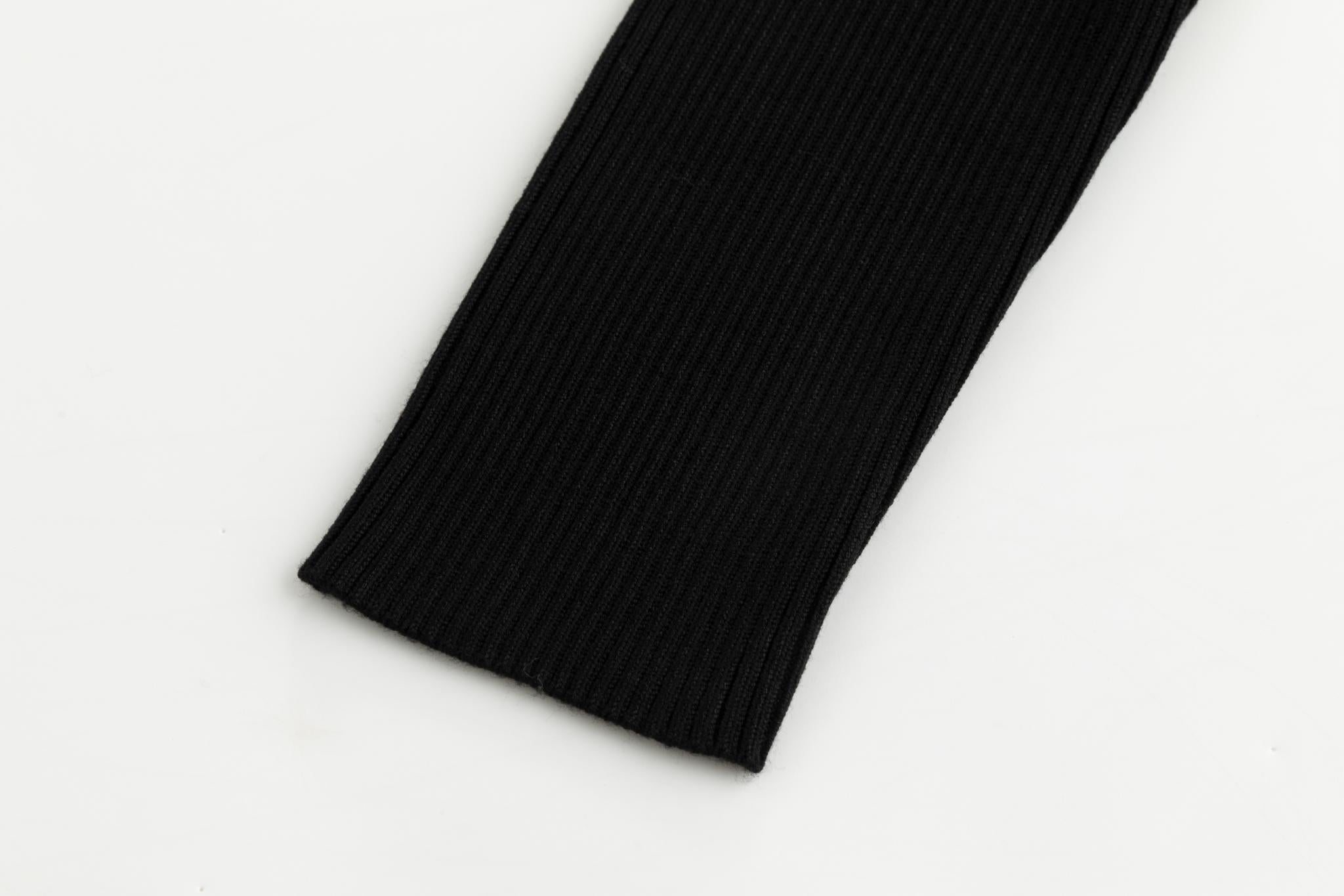 Black Ribbed Turtle Neck Sweater
