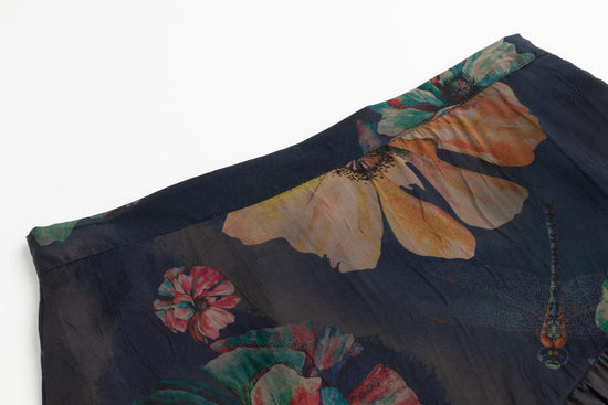 Black Floral Tiered Skirt