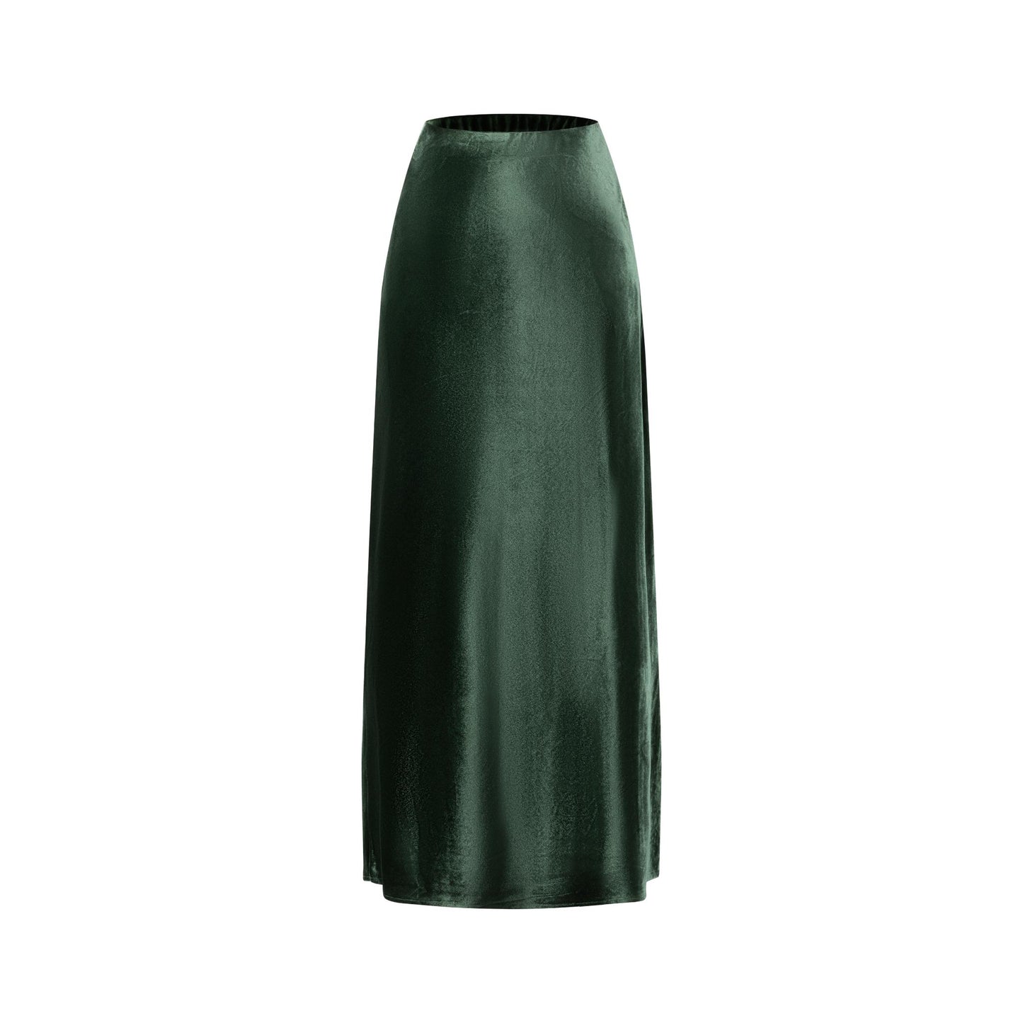 Green Suede A-Line Skirt