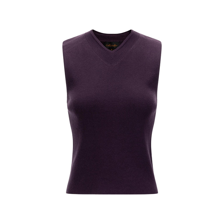 Plum Mixed Media Top