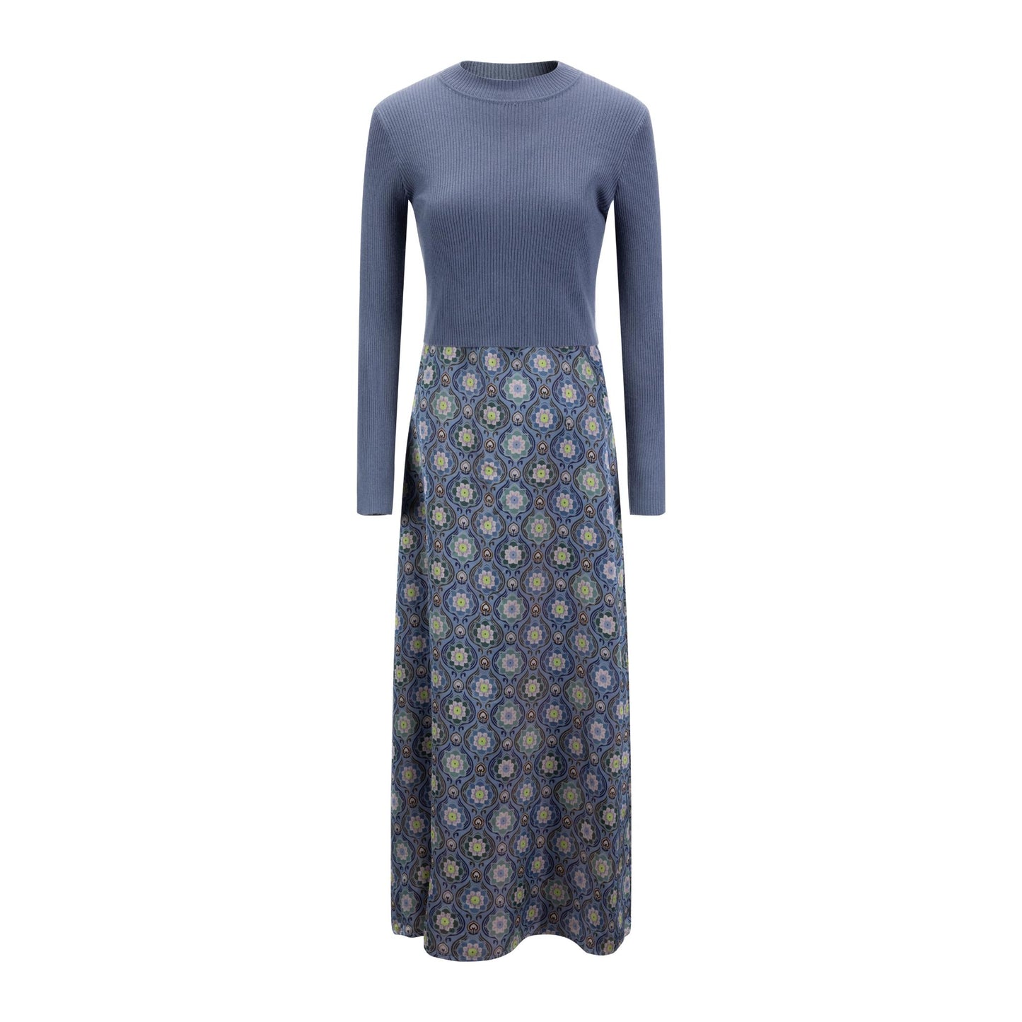 Grey Printed Overlay Dress