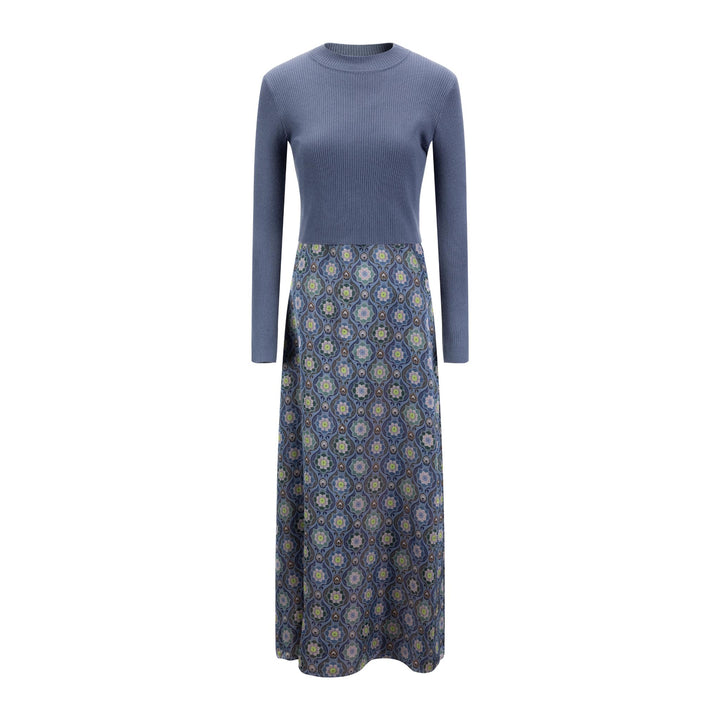 Grey Printed Overlay Dress