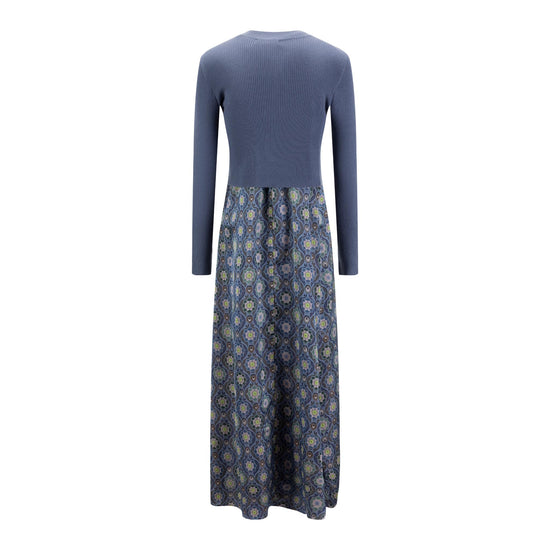 Grey Printed Overlay Dress