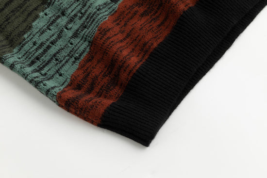 Multi Colored Striped Fringed Sweater