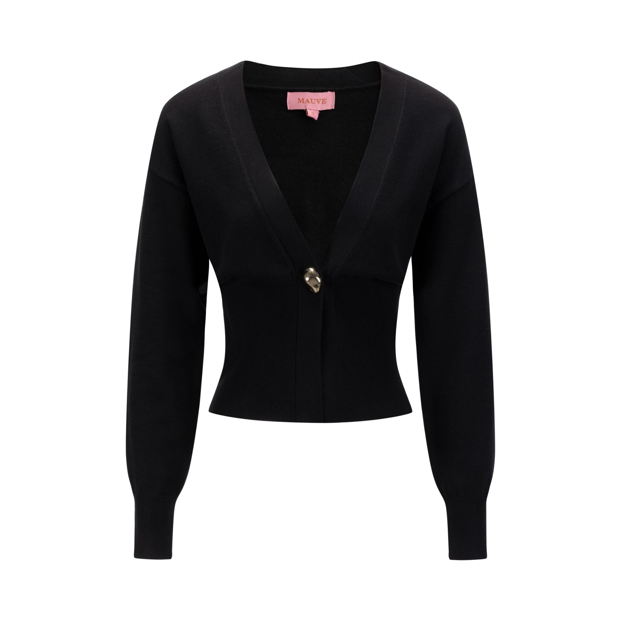 Black Gold Button Cardigan