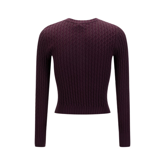 Maroon Cable Knit Cardigan