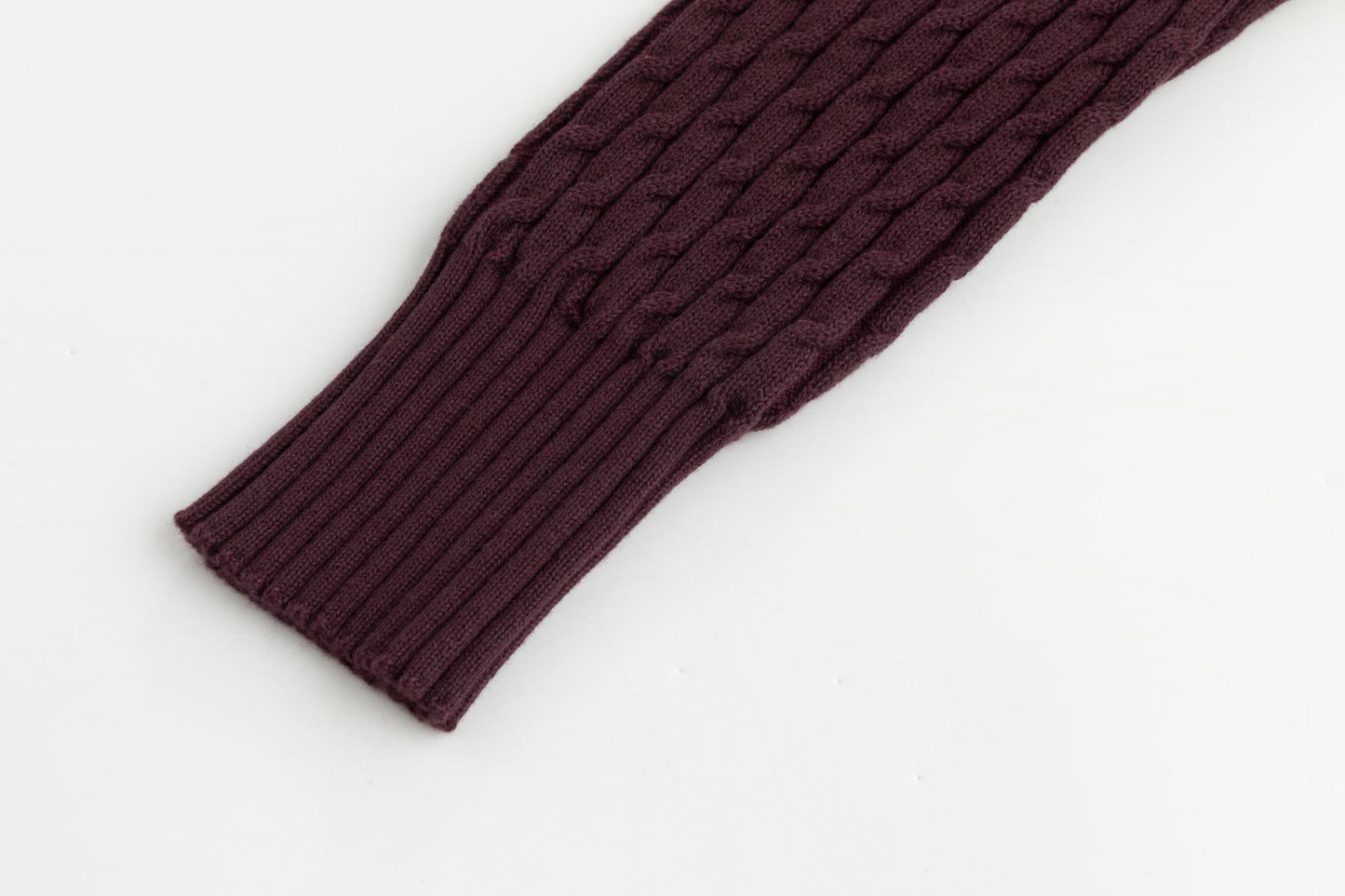Maroon Cable Knit Cardigan