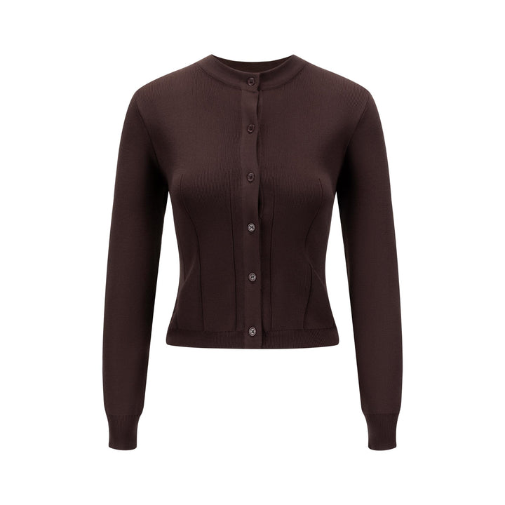 Chocolate Brown Seem Cardigan
