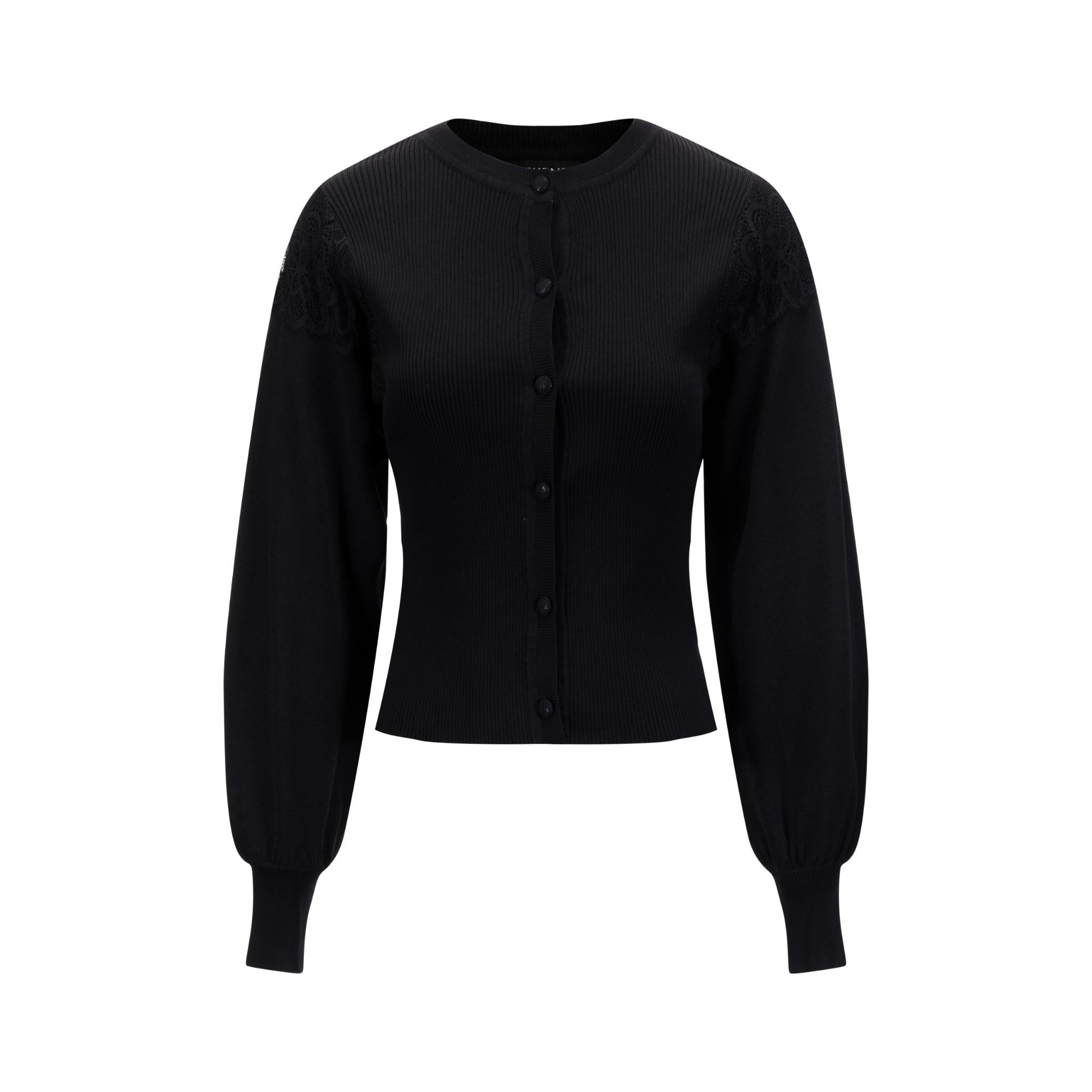 Black Lace Detail Cardigan