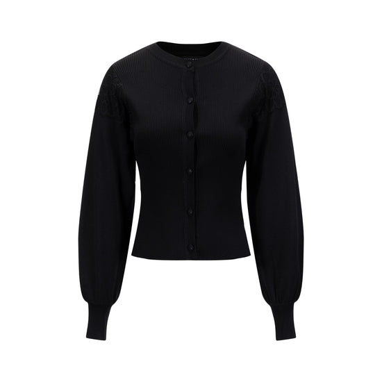 Black Lace Detail Cardigan