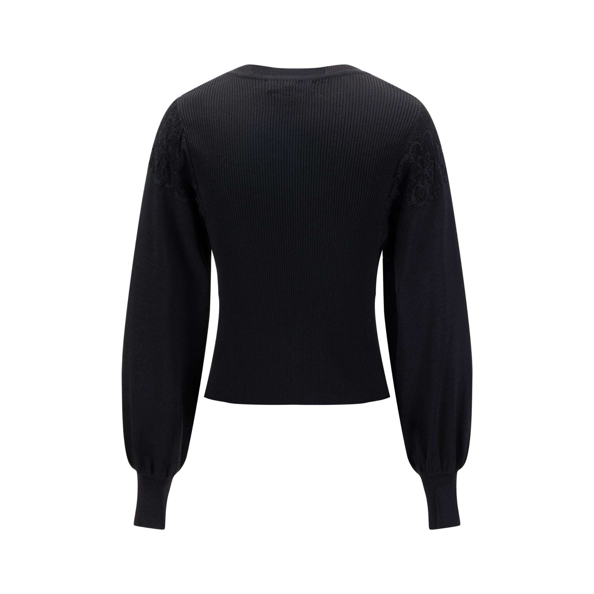 Black Lace Detail Cardigan