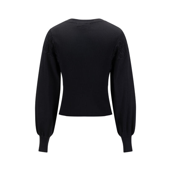 Black Lace Detail Cardigan