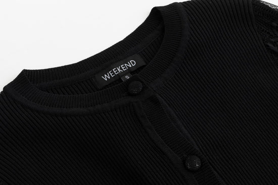 Black Lace Detail Cardigan