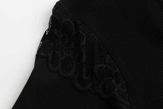 Black Lace Detail Cardigan