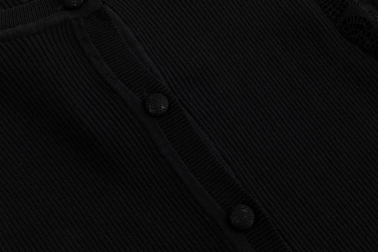 Black Lace Detail Cardigan