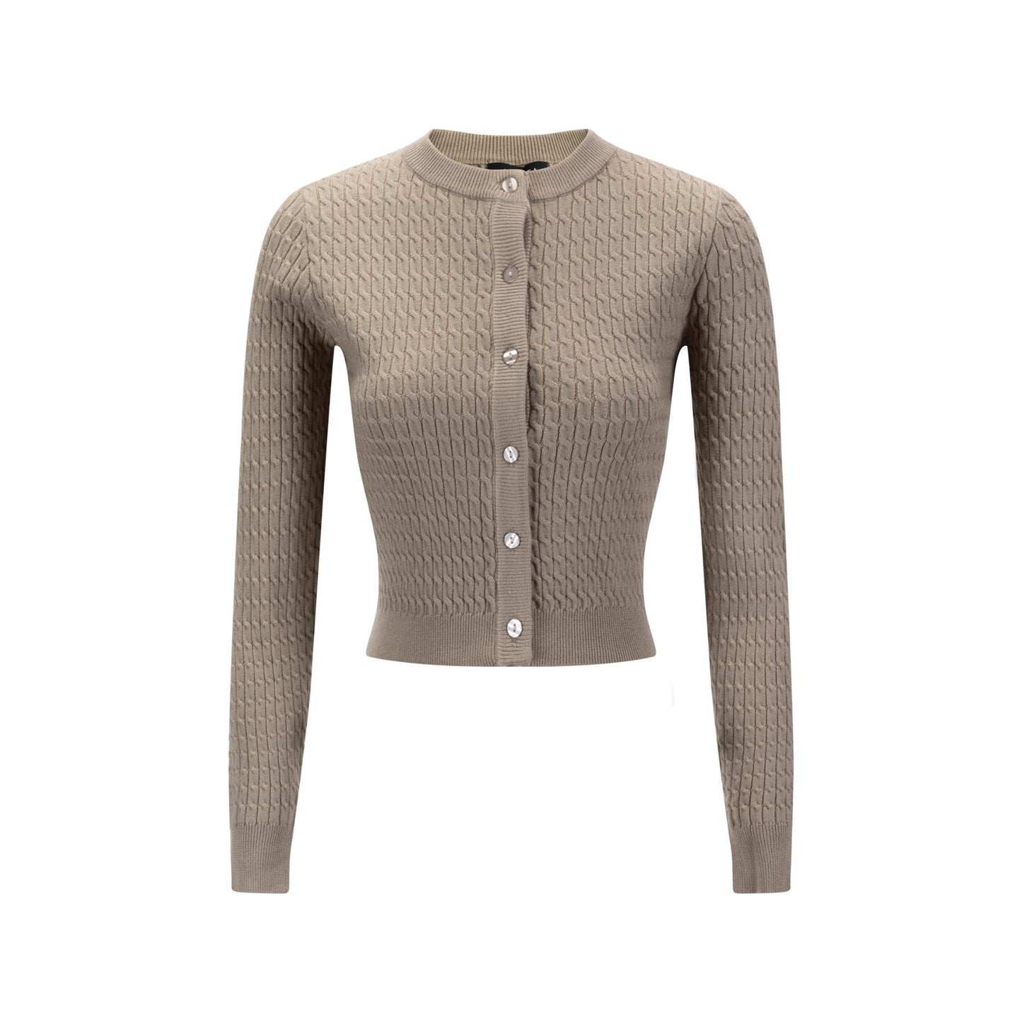 Cable Knit Cardigan - Beige