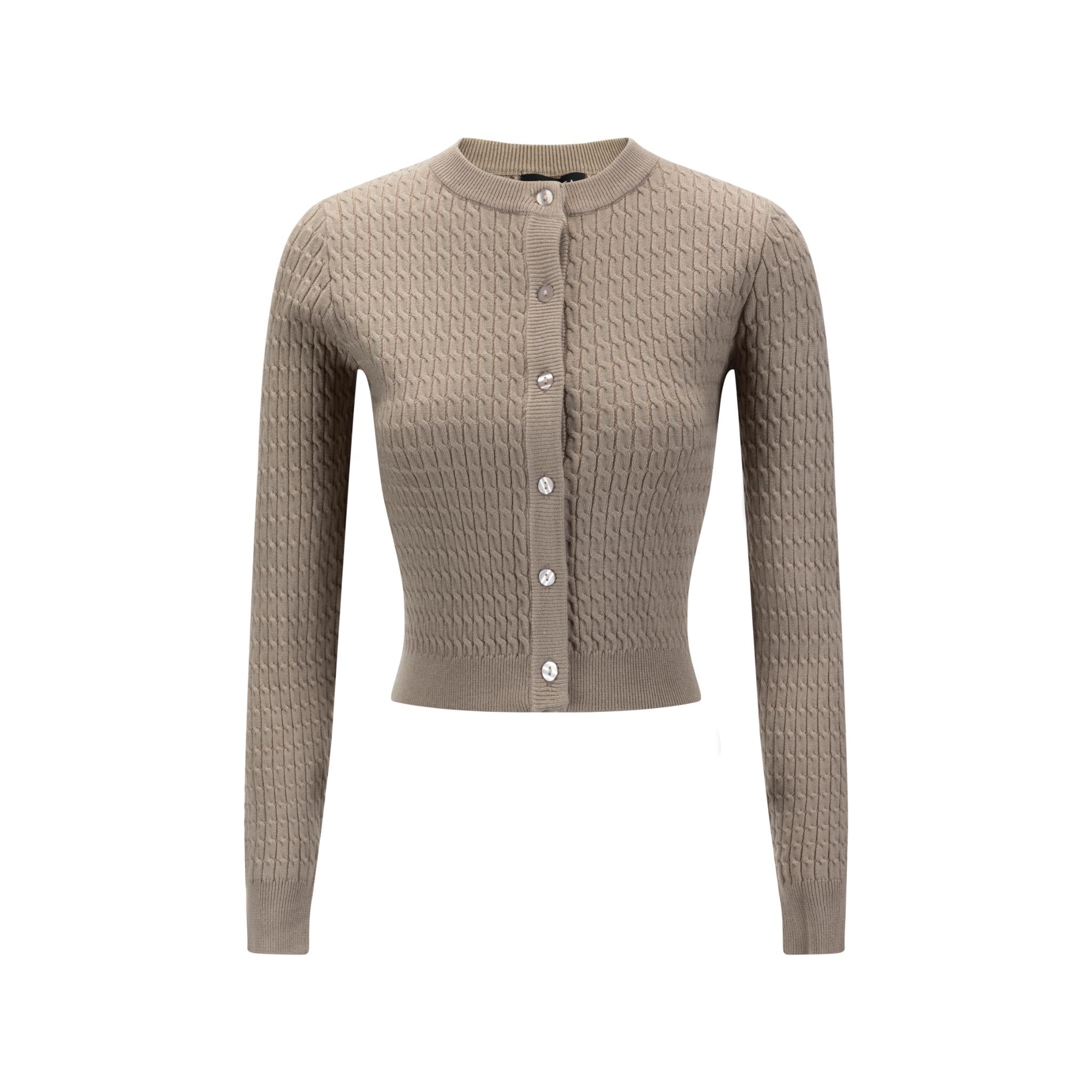 Cable Knit Cardigan - Beige