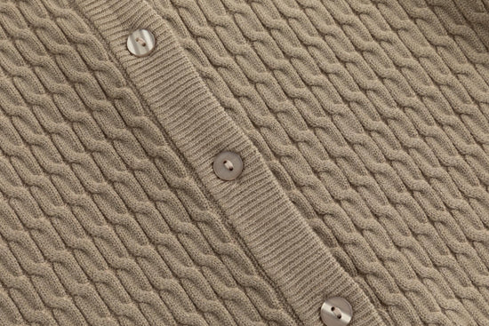 Cable Knit Cardigan - Beige