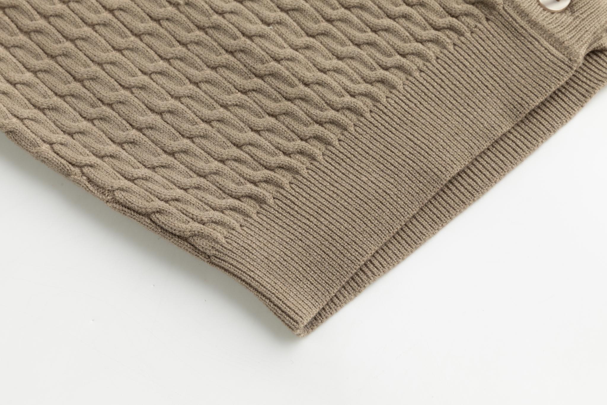 Cable Knit Cardigan - Beige