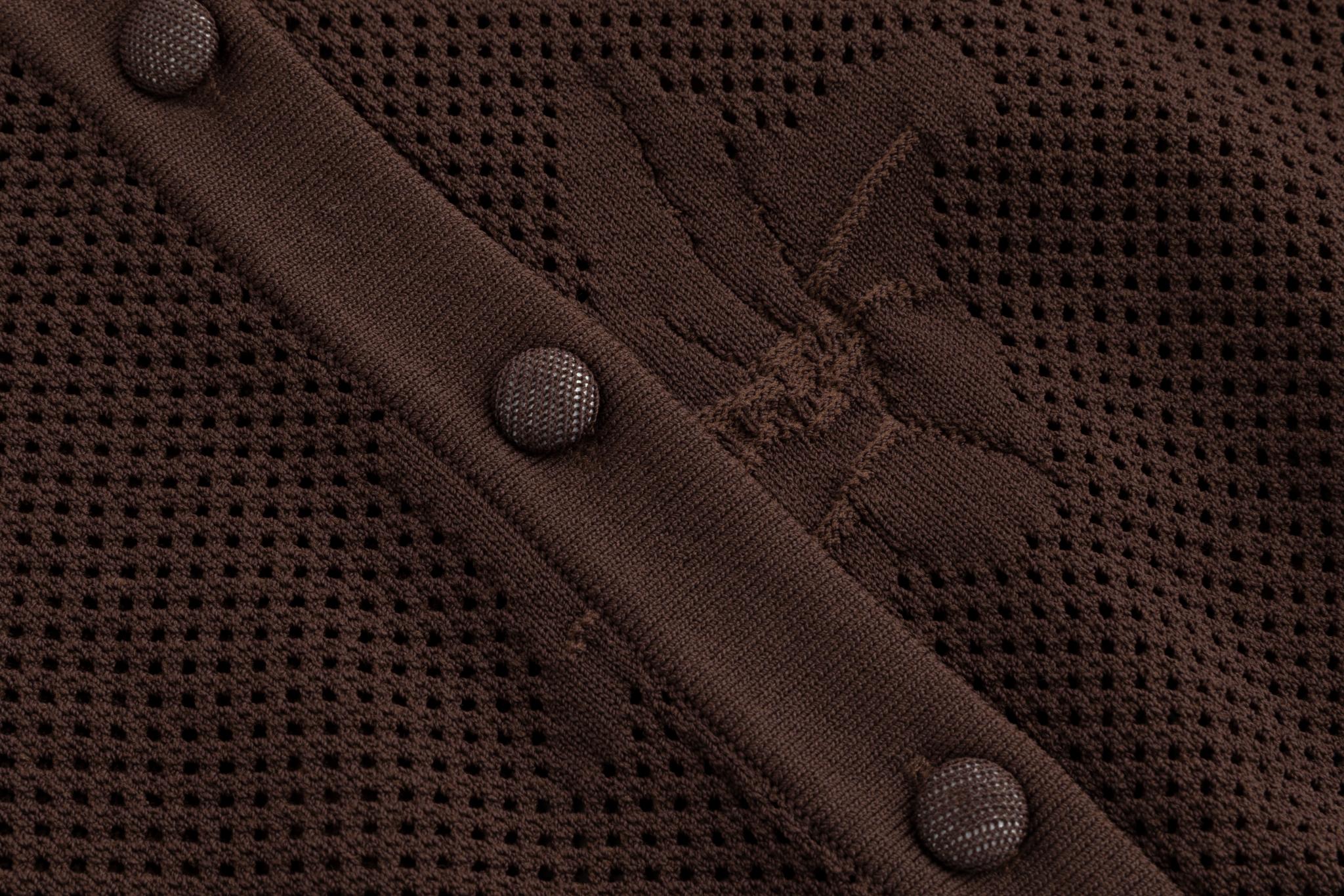 Brown Detailed Floral Cardigan