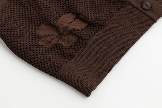 Brown Detailed Floral Cardigan